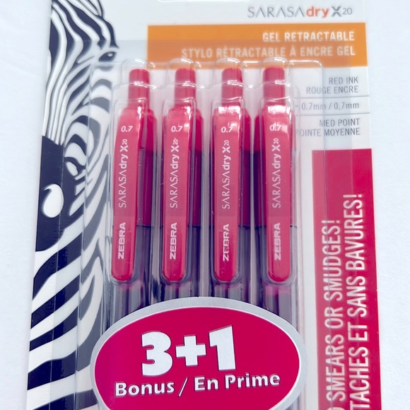 🆕 NEW Red Gel Retractable Pen with No Smears or Smudges, Fast Dry (0.7mm) - Picture 3 of 6